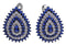 Blue And White Cubic Zirconia Post Earrings AS55255